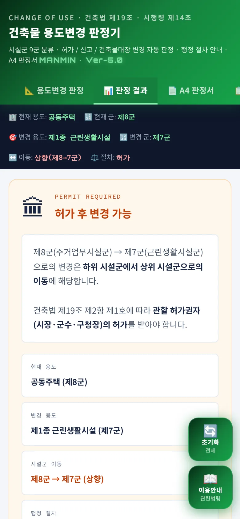 판정 결과