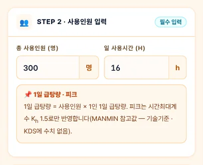STEP 2 — 사용인원 입력